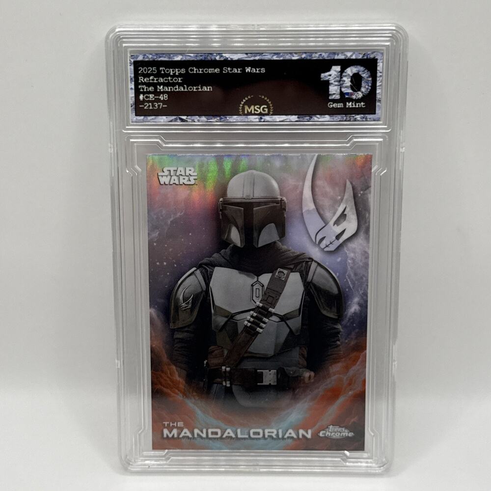 2025 Topps Chrome Star Wars Mandalorian Refractor #CE-48 Graded 10 Gem Mint Card